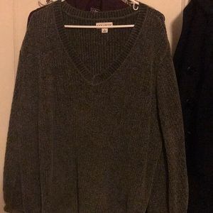 Women's Plus Size Long Sleeve V-Neck Autumn Green Popover Sweater Ava & Viv 3x